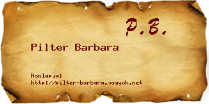 Pilter Barbara névjegykártya